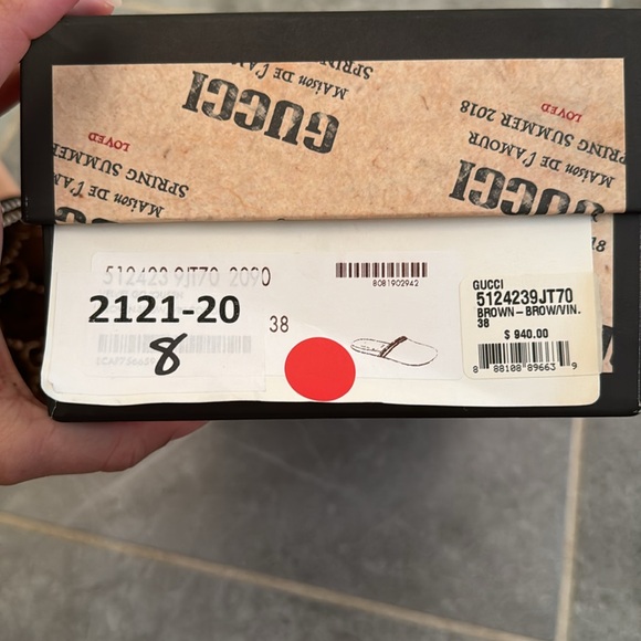 Gucci women’s brown rhinestone slip on flats shoes new - Picture 4 of 5